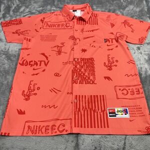 Nike Dri-Fit Polo Shirt Mens Medium Nike F.C. Soccer Graphic Print AOP JogaTV